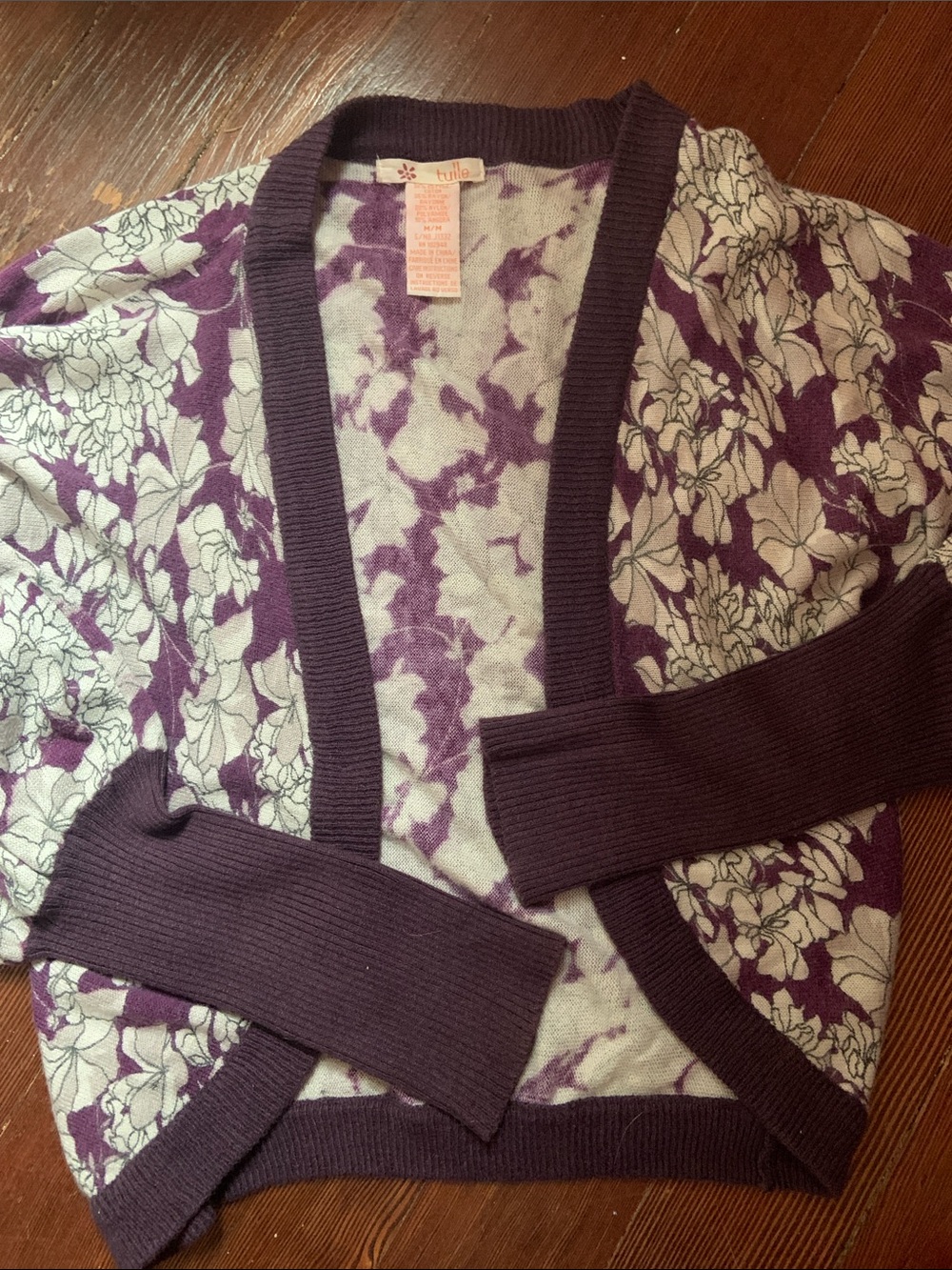 Tulle floral sweater shrug